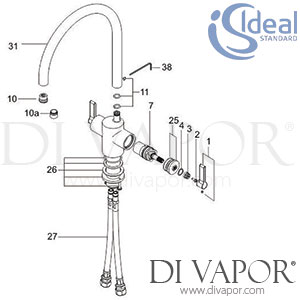 Ideal Standard Silver Sink Mixer Kitchen Tap Spare Parts - IDL DV 287
